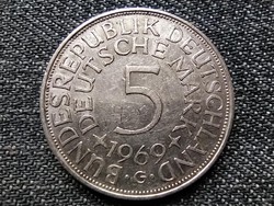 Németország NSZK (1949-1990) .625 ezüst 5 Márka 1969 G (id23014)