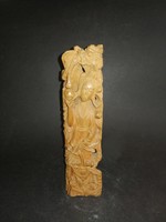 Hindu keleti indiai istennőt ábrázoló faragott fa szantálfa szobor - EP