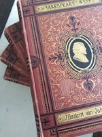 Shakespeare - antik, 4 kötetes könyv / 1800-as évekből
