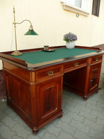 Álomszép, antik, ónémet, térbe rakható, angol fiókos igazi főnöki íróasztal az 1800-as évekből
