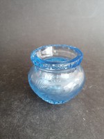 Antique tiny blue polished glass vase - ep