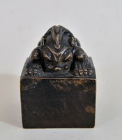 Antik Kínai bronz bélyegző a Qianlong-korszakból