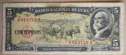 Kuba 5 Pesos 1958 F