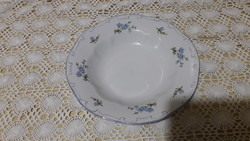 Zsolnay kék barackvirág mintás mély tányér, széle kék színű