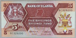 Uganda 5 Shillings UNC 1987