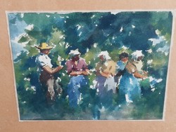 Kiss j. Zoltán Kecskemét harvesters indicated a very beautiful watercolor painting collection