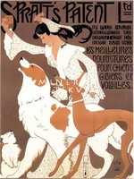 Vintage kutyaeledel plakát reprint nyomat, kutya agár bernáthegyi fehér barna kakas keksz lány gazdi