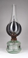 1F105 Régi üveg asztali petróleum lámpa 36.5 cm