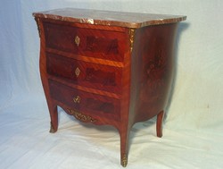 Louis XV style 3 drawer inlaid chest of drawers