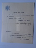 G2021.12  Régi irat - M.kir. Pénzügym. Állami Szénbányászat -vitéz Sóskúthy Lajos  1935
