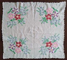 Old hand embroidered tablecloth (56 x 51 cm)