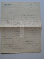 G2021.18 BAROSS GÁBOR volt postatakarékpénztári vezérigazgató kézzel írt levele 1942