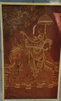Antik indiai selyemre festett kép