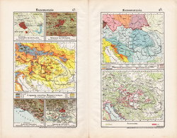 Magyarország kis térképek 1906 (1), térkép, atlasz, eredeti, Cholnoky Jenő, népesség, őstermelők