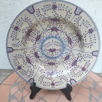 Antik Zsolnay tál, tányér kináló, csodálatos viràgokkal festett mestermű !Virágmintás!
