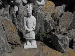 Ritka Kínai Agyag katona Nagy 70cm kő szobor Japán kerti  Kültéri Fagyálló Műkő