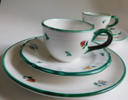 Gmundner Keramik Streublumen (havasi virágok) teás/hosszú kávés reggeliző szettek