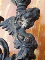 Gyönyörű antik vas lámpa tartó virágtartó angyallal
