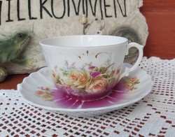 Beautiful rare antique Art Nouveau floral rose austria cup set, teacup teacup