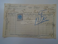 G2021.159  Régi számla 1914 Rosenberg & Benedek   Budapest -  Temesszépfalu díjjegyes okmánybélyeg