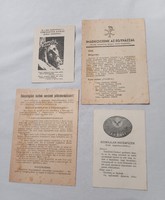 Katolikus aprónyomtatványok a '40-es évekből