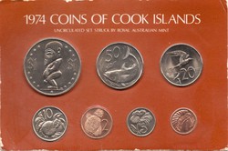 Cook szigetek 1 cent-1 Dollár szett, UNC, csomagolt