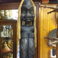 African life size wood carving sculpture, wood carving. 195 Cm.