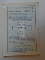 G21.2 GYŐR-SOPRON EBENFURTI-Vasút Kiegészítő lap 1975  12 Ft.  -  HOTEL LOKOMOTÍV reklám