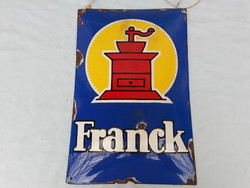 Régi zománctábla Franck kávé reklám zománctábla Franck pótkávé cikóriakávé reklám tábla 1930 as évek