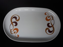 Lowland porcelain steak bowl with ribbon pattern