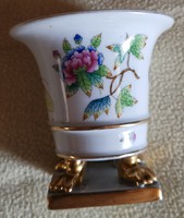 Herendi porcelán kisméretű kaspó, viktória mintás dekorral