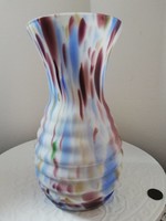 Díszes, színes üvegváza 17 cm