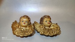 Plasztik jelzett Italy angyal angyalka puttó fali vagy karácsonyfadísz párban