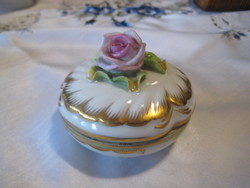 Herend jewelry holder, with a beautiful old Victoria pattern, approx. 8 cm