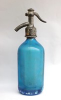 Kisbéri szódásüveg, kék, Eislitzer M.