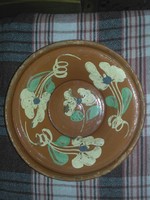 Antik erdélyi kerámia tányér, falitál