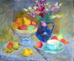Tóth b. László (1906-1981): still life with pears!