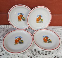 Ritka Zsolnay mesefigurás kecskés egeres figurás tányér tányérok Nosztalgia Gyűjtői darabok