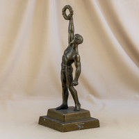 Győztes" római bronz figura babérkoszorúval
