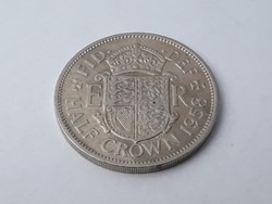 Egyesült Királyság Anglia 1/2 korona 1958 érme - Brit, Angol 0,5 Korona 1958 külföldi pénzérme