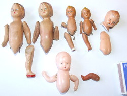 Régi, antik baba alkatrészek rátalálási állapotban