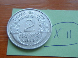 FRANCIA 2 FRANCS FRANK 1949 / B, ALU.  XII.