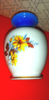 Hollóháza bay vase. Very retro, autumn floral pattern