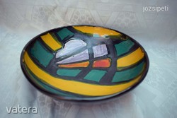 Applied arts craft retro design ceramic bowl wall ornament plate 21.5 x 6.3 cm