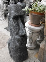 Minimál Kerti szobor  Antracit Moai Husvét szigeteki fej 1db 76cm  Fagyálló műkő
