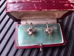 Antik ezüst baba/gyerek fülbevaló, fül lyukasztás nélkül hordható keresztelő ajándék!