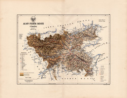 Alsó - Fehér megye térkép 1888 (5), vármegye, atlasz, eredeti, Kogutowicz, Nagyenyed, 44 x 57 cm