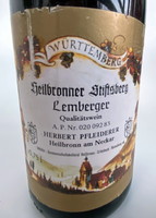 Heilbronner stiftsberg - lemberger 1982 German red wine