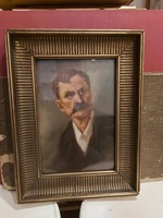 2 db Mesterházy Dénes festmény, portré és csendélet, olaj, karton, egyenméret, 24x34 cm+szép keret