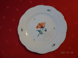 Herendi porcelán, pipacs mintás süteményes tányér, átmérője 16,7 cm.